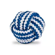 BK15521 Kutyajáték - Barry King kötéllabda fehér-kék 6,5 cm