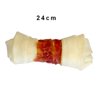 JK13591 Kutya jutalomfalat-Bivalybőr csomó kacsahúsba tekerve 24cm  