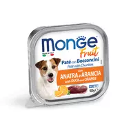Monge Fruit Paté&Chunkies alutálcás kutyaeledel kacsa-narancs 100g