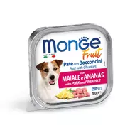 Monge Fruit Paté&Chunkies alutálcás kutyaeledel sertés-ananász 100g