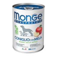 Monge Monoprotein Fruits Paté konzerv kutyaeledel nyúl-alma 400g 
