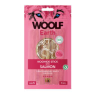 RD1069 Kutya és macska jutalomfalat-Woolf Earth NOOHIDE kollagénes rúd lazaccal S 90g, 11,5x1cm (10db/csomag)