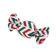 BK16605 Karácsonyi plüss cicajáték - cukorka piros/zöld csíkos 4x9cm