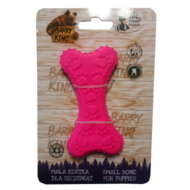 BK15501 Kutyajáték-Barry King puppy bone kutyajáték -pink mancsos dental gumi csont XS 10cm