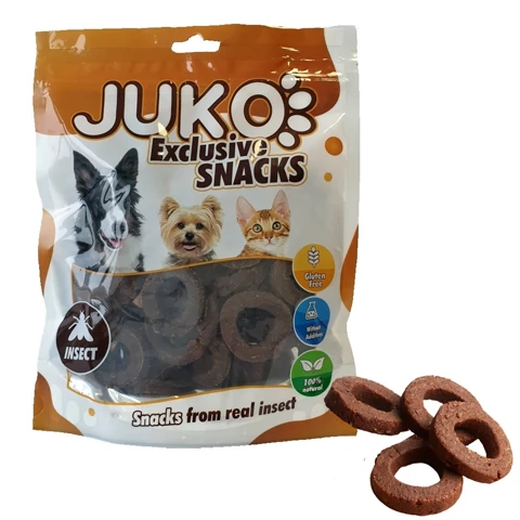 JK16382 Kutya és macska jutalomfalat-Rovarfehérjés puha karika 250g