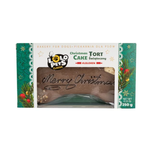 LO75513 Kutya jutalomfalat - Kutyatorta "Merry Christmas" mogyorós-csokis 250g