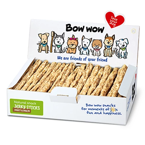 BW344 Kutya jutalomfalat-NATURAL rúd kollagénnel–Szárított rovar, sütőtök és inulin (50db/csomag)