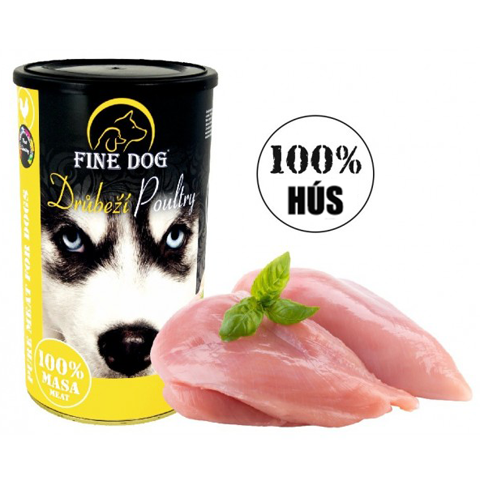 RD341 FINE DOG Kutyakonzerv-SZÁRNYAS 100%-os hústartalommal 1200g