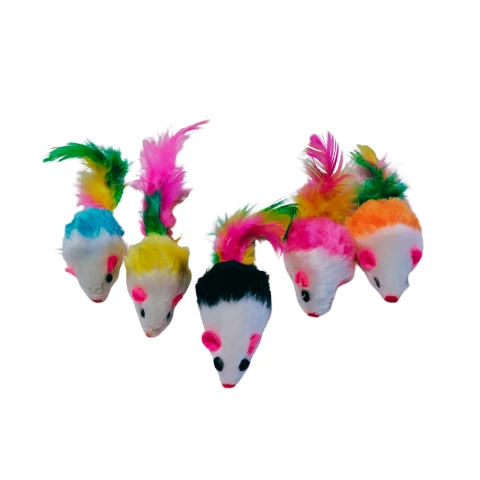 899,07 Macskajáték - Plüss egér tollal 5cm 