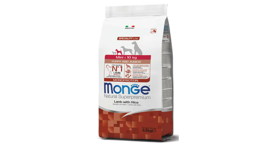 Monge Dog MONOPROTEIN Speciality line Mini Puppy&junior bárány-rizs 2 ...